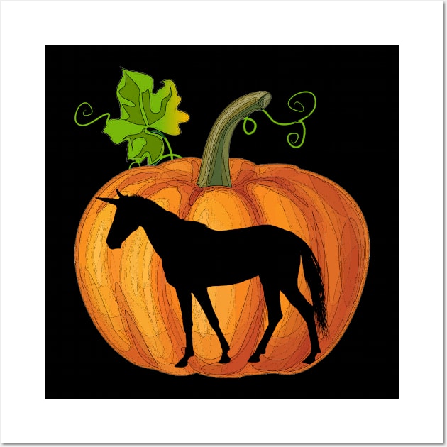 Unicorn in pumpkin Wall Art by Flavie Kertzmann